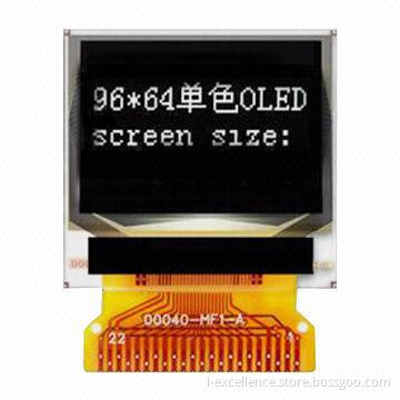 0.95-inch White Color OLED Display, 96 x 64mm Dot Matrix, Self-emission and High Contrast Ratio